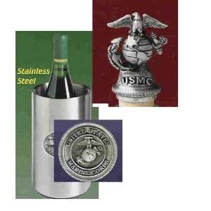   Corps Wine Chiller with Marine Corps Bottle Stopper
