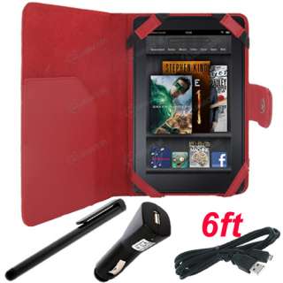 for Kindle Fire   Folio Carry Case Cover / Stylus / USB Cable Cord 