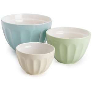 DII Set of 3 Natural Ceramic Mixing Bowls   Mixed Sizes  