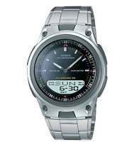 CASIO AW80D 1A MENS DATA BANK ANALOG DIGITAL STAINLESS STEEL DRESS 
