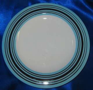 Laurie Gates Casual Blues Dinner plate Brown Bands blue A7  
