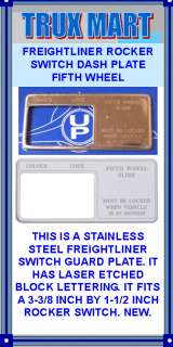 DASH PLATE, FIFTH WHEEL ETCHED FOR FREIGHTLINER CENTURY  