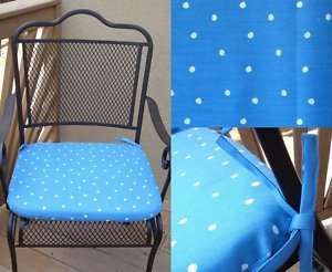 OUTDOOR PATIO Chair Rocker Seat CUSHION Blue Dottie  