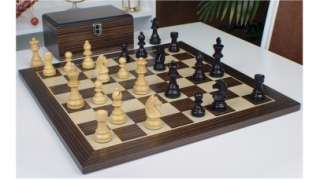 Staunton Chess Set Ebonized 2.75 Ebony Board & Box  
