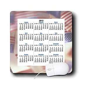     Calendar With USA Flag Background   Mouse Pads Electronics