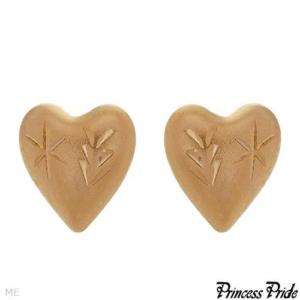 PRINCESS PRIDE HEART SHAPED GOLD PLATED CHILDS EARRINGS  