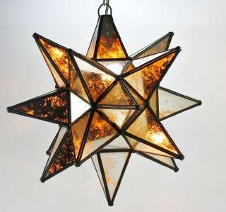   Glass Moroccan Star Hanging Pendant Light   Christmas Decor  