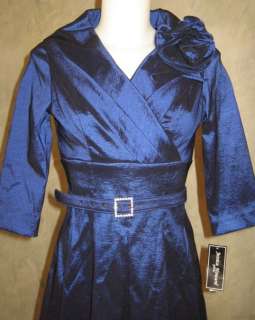 JESSICA HOWARD belted Portrait Collar DRESS with Rosette sz 6P $119 