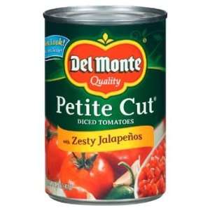 Del Monte Petite Cut Diced Tomatoes with Zesty Jalapeños 14 oz (Pack 