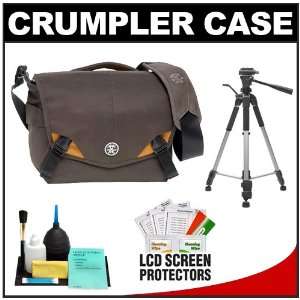  Camera Bag/Case (Brown/Orange) with Tripod + Accessory Kit for Canon 