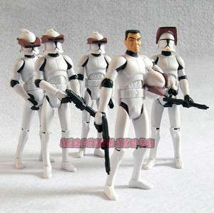 5X Pcs Star Wars Clone Wars Clone Trooper Soldier 3.75 Figure 