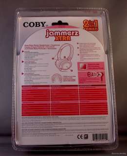Coby CV 215 Red Combo Deep Bass Headphone Earbud New  