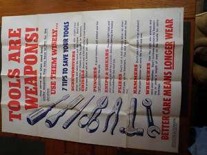 Tools Are Weapons Poster World War 2 II WW2 Labor 1943  