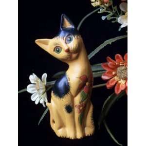    Floral Friends Small Yellow Cat Figurine ~ 4
