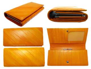   Genuine Eel skin Leather Wallet Purse Clutch Wallet 15 Colors  