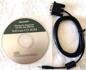 SHARP YO 520 OEM COMPUTER PC CABLE LINK & CD SOFTWARE  