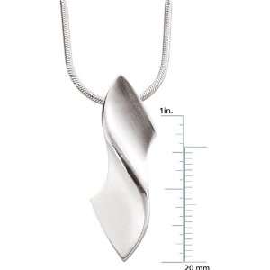   Silver Fashion Wave Pendant on a Snake Chain Diamond Designs Jewelry