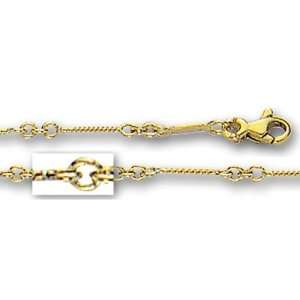   Yellow Gold Twisted Bar Chain (Width 3.6mm) Length   20 Inch Jewelry