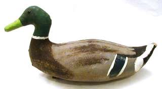 Antique Painted Canvas over Cork DUCK DECOYS Glass Eyes 1920s 