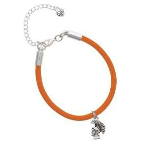   Small Trojan   Mascot Charm on an Orange Malibu Charm Bracelet