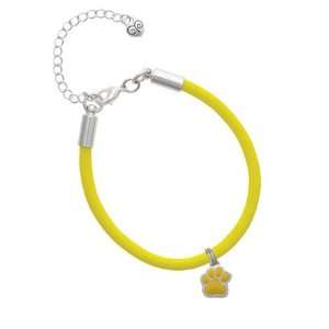  Small Yellow Paw Charm on a Yellow Malibu Charm Bracelet Jewelry