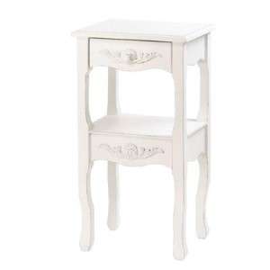 Shabby French Country Chic ornate white side table with drawer simply 