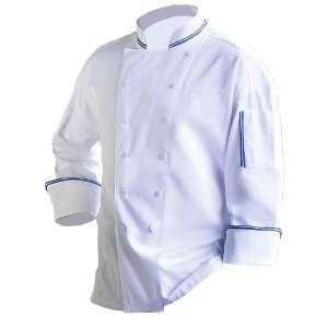  Chef Works TBPC WHT Parma Executive Chef Coat, White, with 