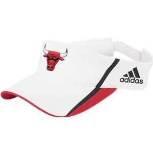  Chicago Bulls adidas White Visor Hat