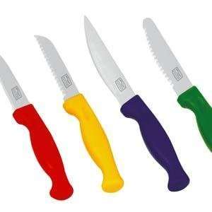 Chicago Cutlery 4 Piece Paring Knife/Utility Colored Handle Knife Set 
