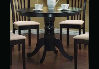 Round Pedestal Base Dining Kitchen Table Dark Wood New  