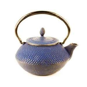  Nailhead, Blue Cast Iron Teapot 14 oz