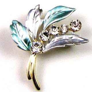   Item  1 pc rhinestone crystal leaf brooch pin  