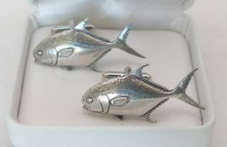 Permit Fish Cufflinks in Fine English Pewter, hand made  