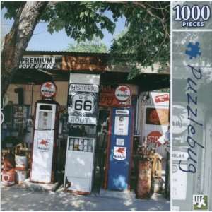   1000 Piece Puzzle   Vintage Gas Pumps on Route 66 Toys & Games