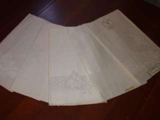 Beautiful Linen Double Damask Napkins~Made In Ireland Label  
