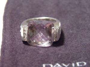 David Yurman 15MM Lavendar Amethyst & Diamond Deco Ring  