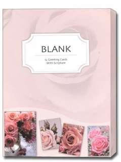 Spring Roses Blank Note Cards with Scripture Box of 12  
