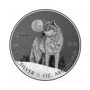  Silver Wolf Canada 2006 Coin. 