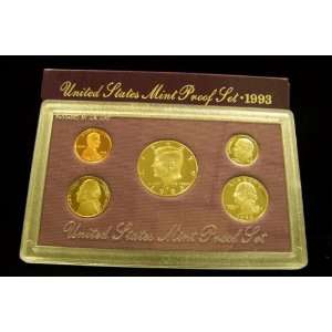  1993 S (US Mint) Proof 5pc Coin Set Kennedy 