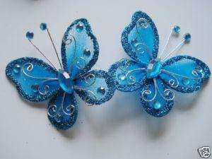 50pc Blue Stocking Butterfly for Wedding Decorations  