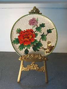 Vintage Cloisonne Flower Mums Decorative 6 Plate  