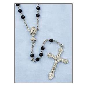  Boys Black First Communion Rosary, Chalice Centerpiece 