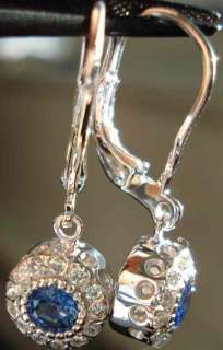 Sapphire Halo Diamond Earrings  
