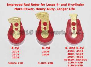 Heavy Duty, High Performance Red Rotors for Lucas Distributors