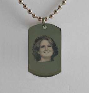Cremation Engraved photo Jewelry Dog Tag urn  