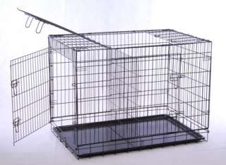 Doors Folding Dog Crate Cage Kennel with Divider 42  