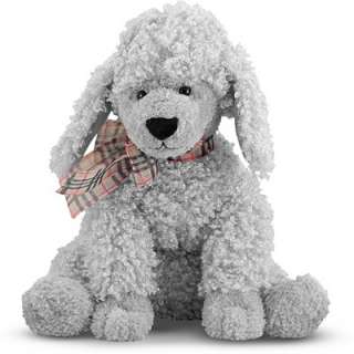 Curley Poodle Puppy Stuffed Animal Melissa & Doug 7493 Plus Dog   Grey 