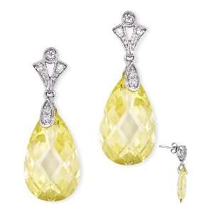   Beautiful Flower Design Cubic Zirconia Diamond Drop Earrings Jewelry