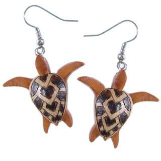 Hawaiian Jewelry Honu Turtle Wood Earrings from Hawaii  