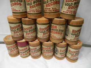 ANTIQUE LOT OF 17 EDISON CYLINDER RECORDS EDISON GOLD MOULDED PATENTED 